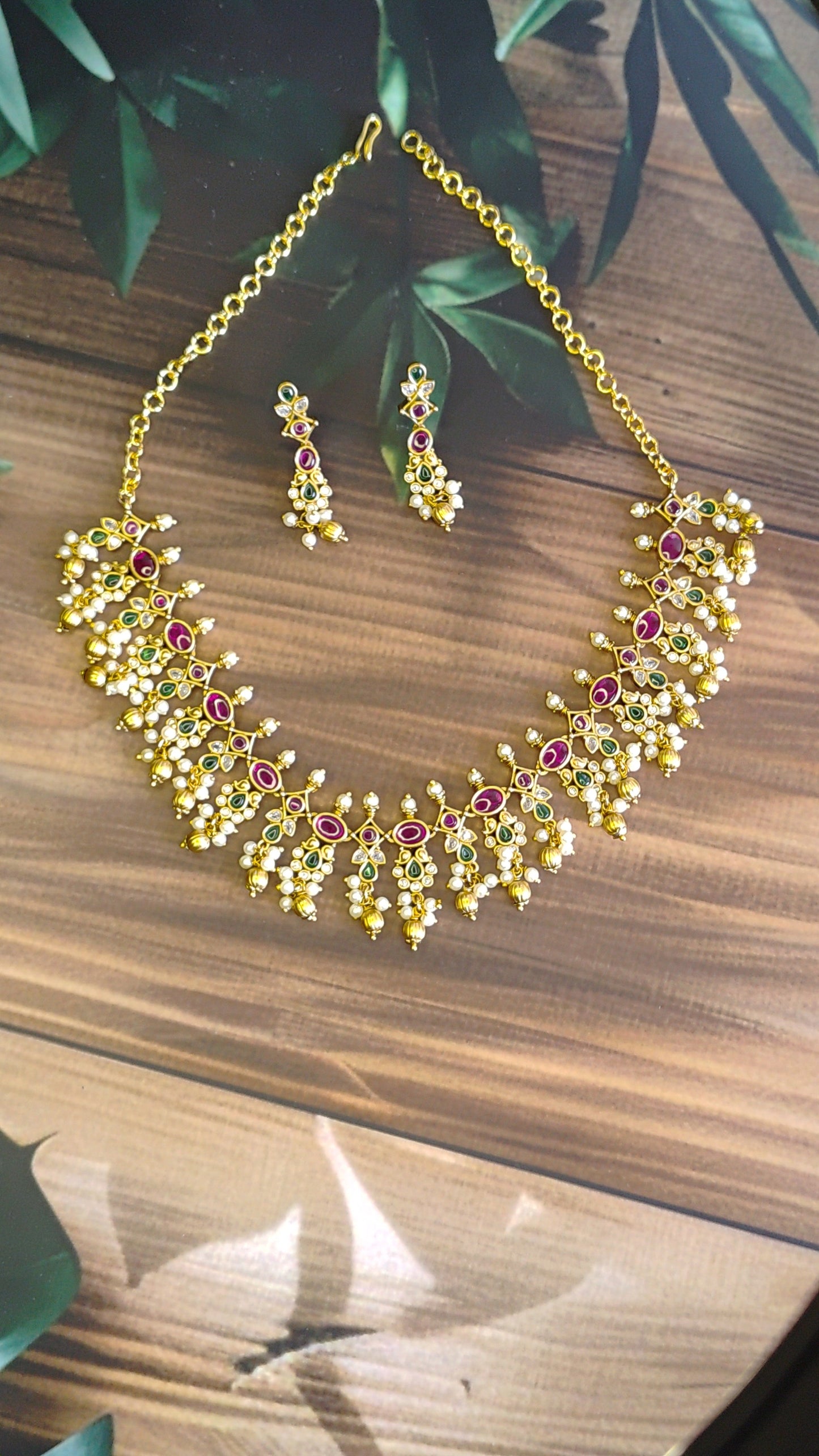 Gold plated Short Necklace Set