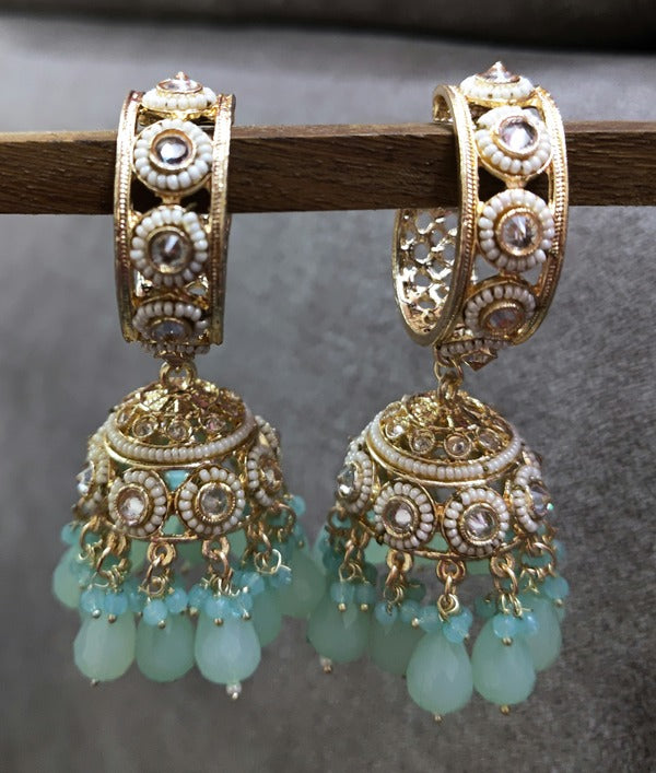 Pastel Blue Jhumka Earrings