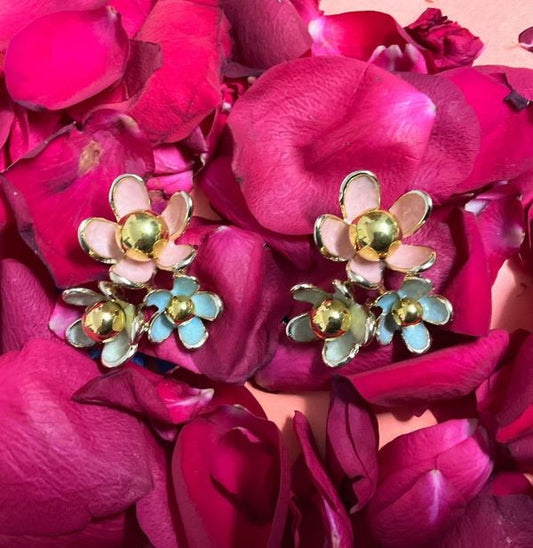 Multi colored Floral Earrings