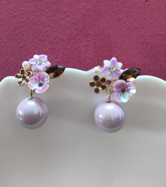 Lavender Stud Pin Earrings