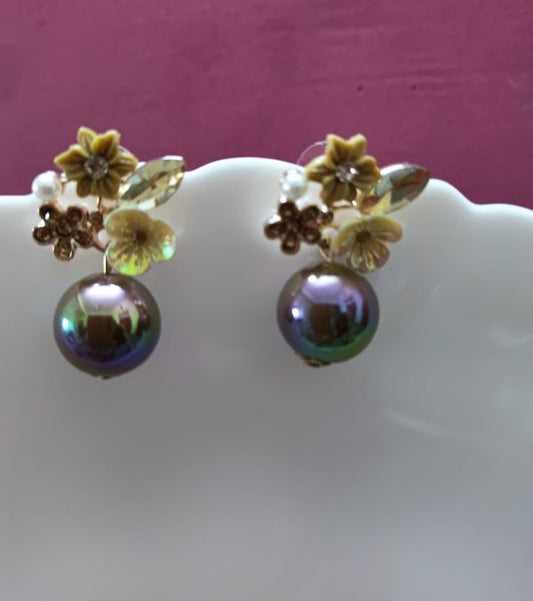 Purple Stud Pin Earrings